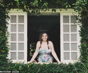 Kelly Brook shows off her incredible figure in a swimsuit during Celebrity Race Across the World filming - after shocked viewers learnt her REAL name